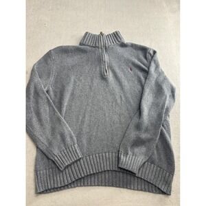 Polo Ralph Lauren Men's Size 2XL Gray 1/4 Zip Knit Sweater Pullover Long Sleeve